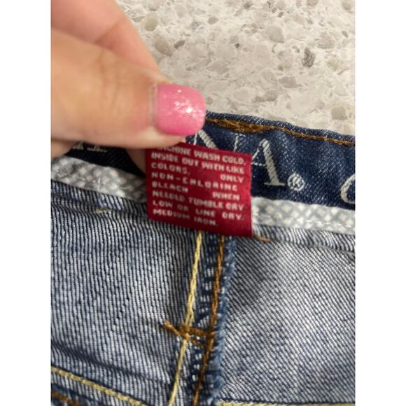 women's size 8 blue jeans denim cropped length roll up look classic denim Merona - Picture 8 of 14